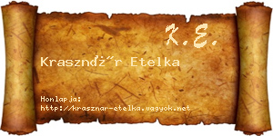 Krasznár Etelka névjegykártya