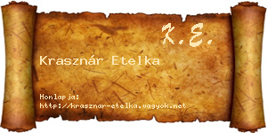 Krasznár Etelka névjegykártya